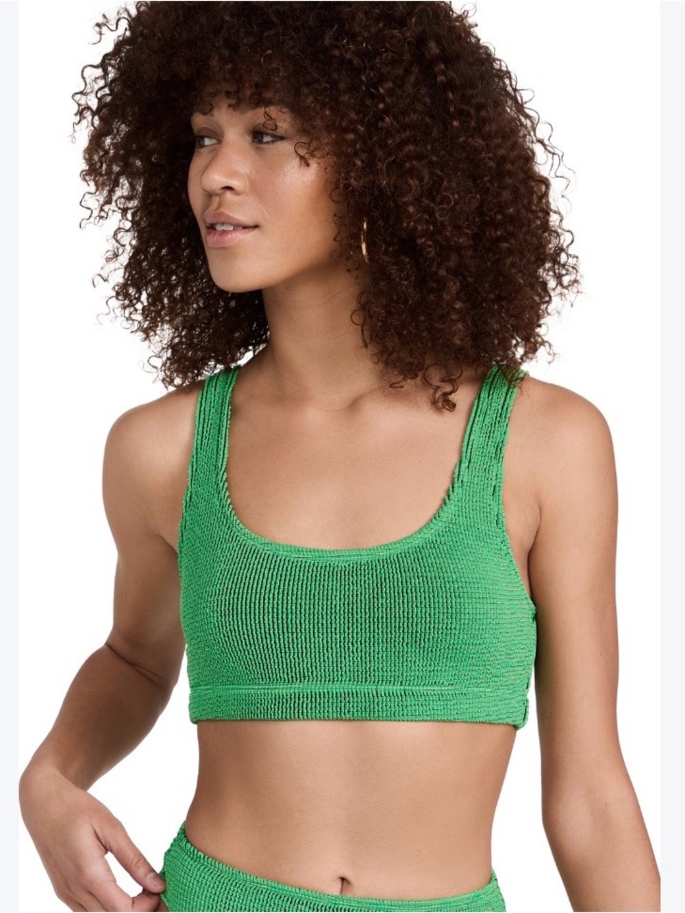 Good American Always Fit Sculpt Scoop Bikini Top 1/2 Summer Green